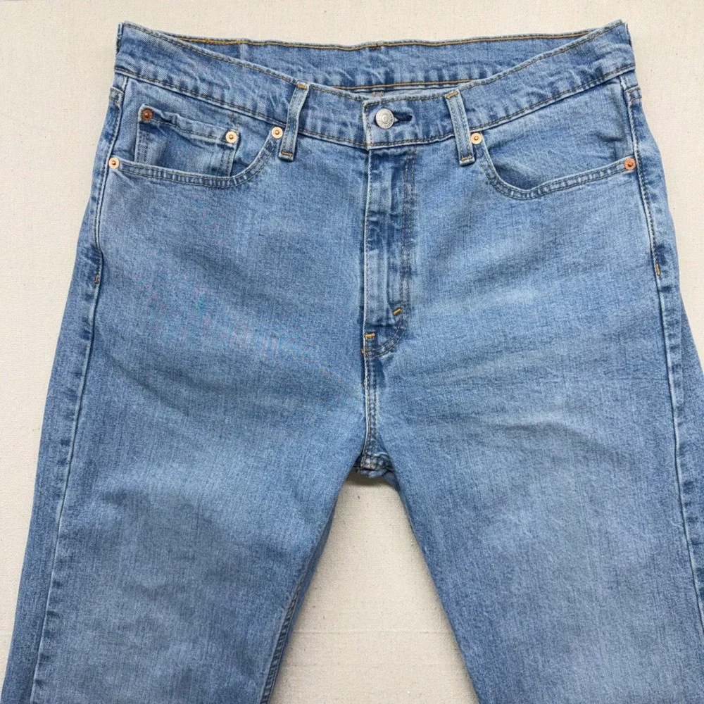 Levis 505 Regular Fit Straight Leg Jeans Mens 36x34 Medium Wash Blue Denim
